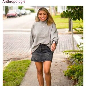 Vervet black distressed mini skirt S